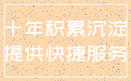 十年积累沉淀_提供快捷服务