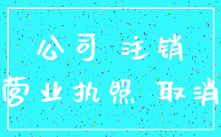 公司 注销_营业执照 取消
