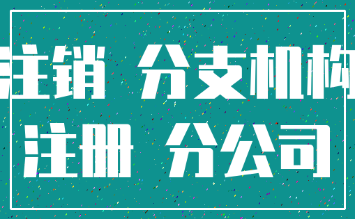 注销 分支机构_注册 分公司