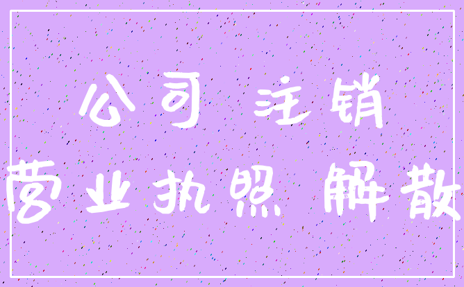 公司 注销_营业执照 解散