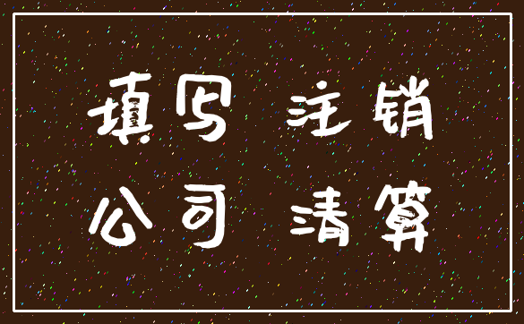 填写 注销_公司 清算