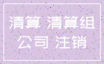 清算 清算组_公司 注销