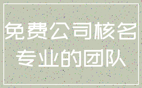 免费公司核名_专业的团队