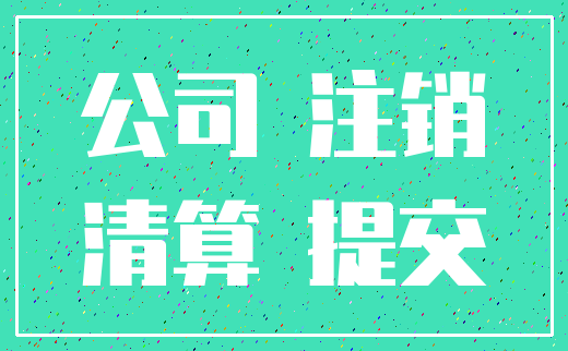 公司 注销_清算 提交