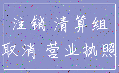 注销 清算组_取消 营业执照