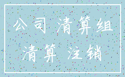 公司 清算组_清算 注销