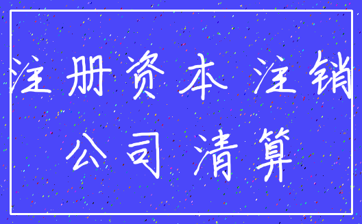 注册资本 注销_公司 清算