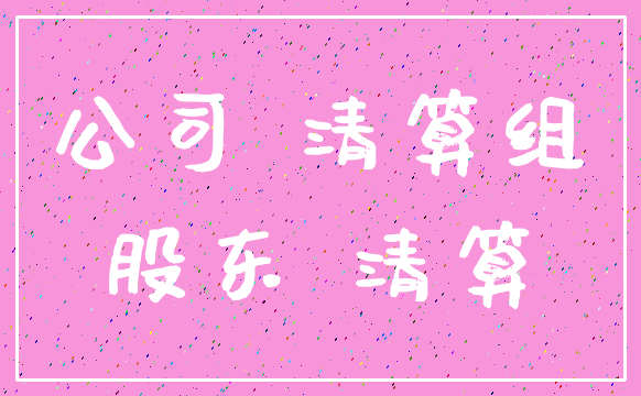 公司 清算组_股东 清算