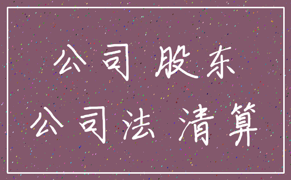 公司 股东_公司法 清算