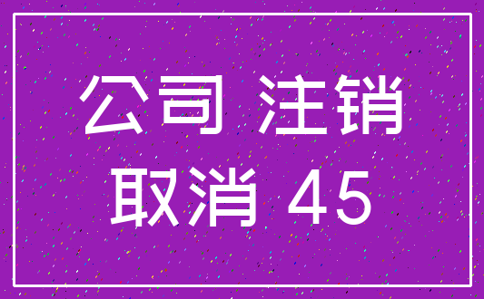 公司 注销_取消 45