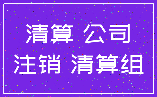 清算 公司_注销 清算组