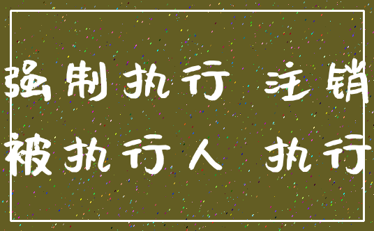 强制执行 注销_被执行人 执行