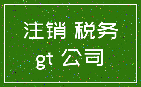 注销 税务_gt 公司