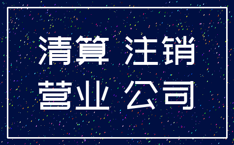 清算 注销_营业 公司