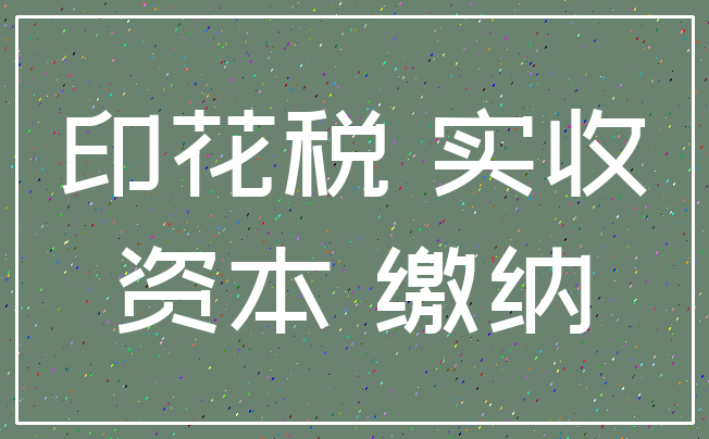印花税 实收_资本 缴纳