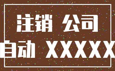 注销 公司_自动 XXXXX