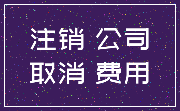 注销 公司_取消 费用