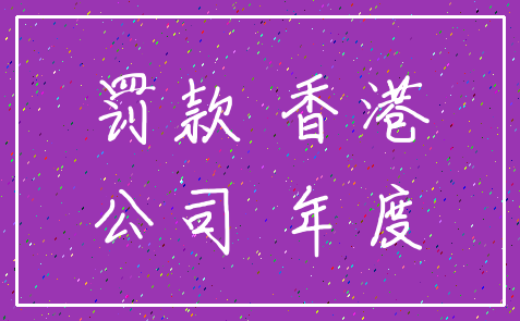 罚款 香港_公司 年度