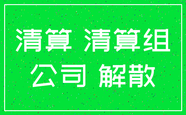 清算 清算组_公司 解散