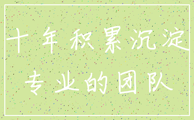 十年积累沉淀_专业的团队