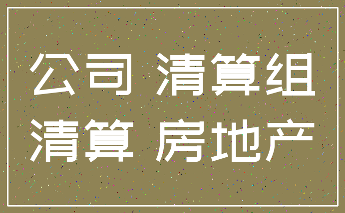 公司 清算组_清算 房地产