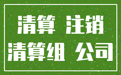 清算 注销_清算组 公司