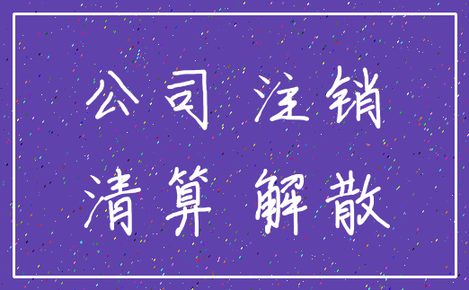 公司 注销_清算 解散