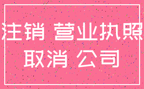 注销 营业执照_取消 公司