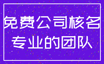 免费公司核名_专业的团队