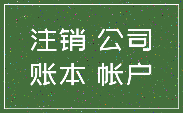 注销 公司_账本 帐户