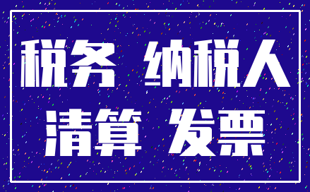 税务 纳税人_清算 发票
