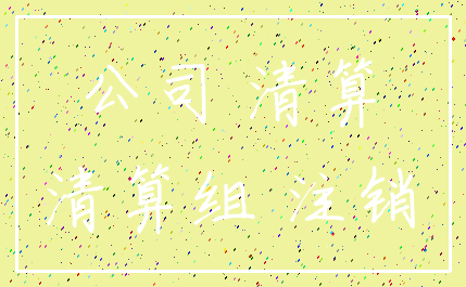 公司 清算_清算组 注销