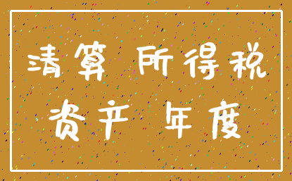 清算 所得税_资产 年度