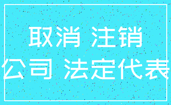 取消 注销_公司 法定代表