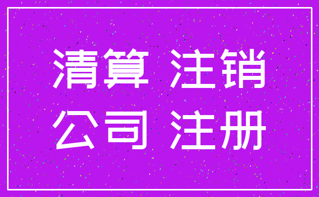 清算 注销_公司 注册