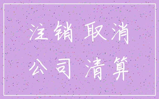 注销 取消_公司 清算