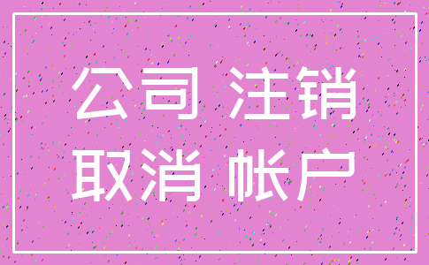 公司 注销_取消 帐户