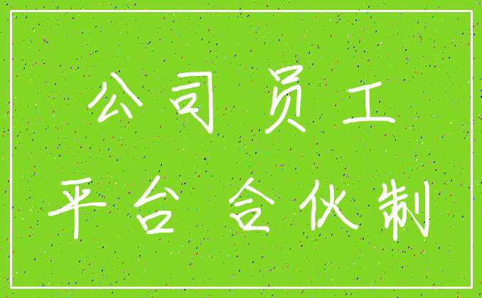 公司 员工_平台 合伙制