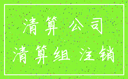 清算 公司_清算组 注销