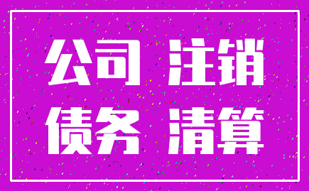 公司 注销_债务 清算