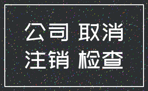 公司 取消_注销 检查