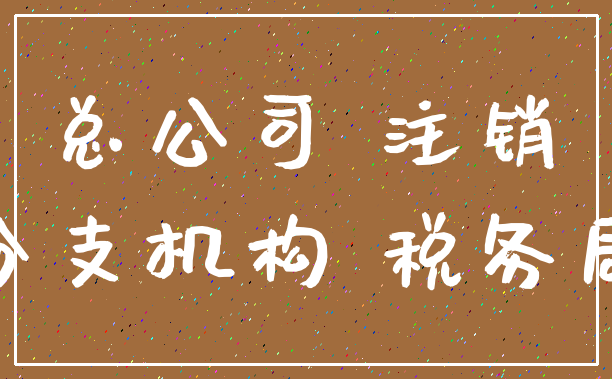 总公司 注销_分支机构 税务局