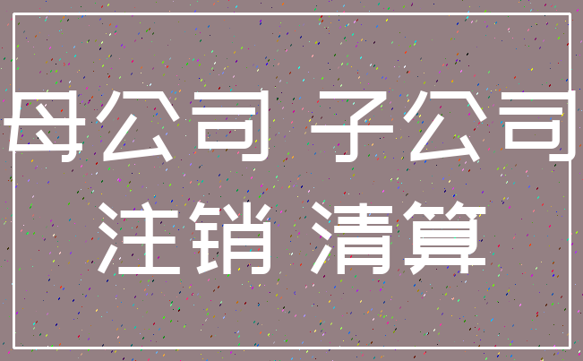 母公司 子公司_注销 清算