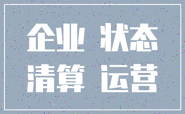 企业 状态_清算 运营