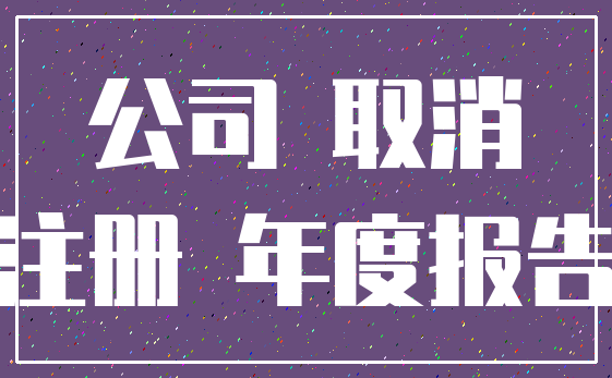 公司 取消_注册 年度报告