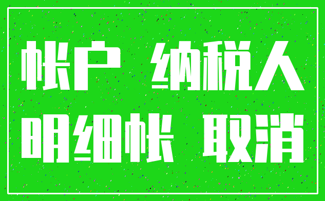 帐户 纳税人_明细帐 取消