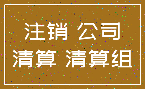 注销 公司_清算 清算组