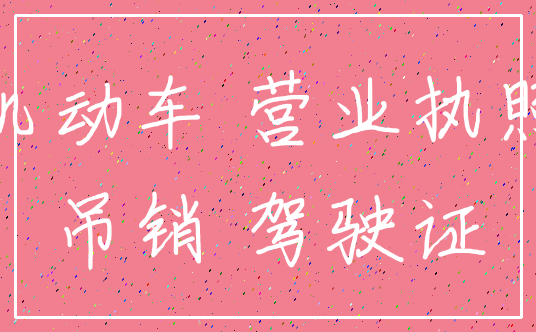 机动车 营业执照_吊销 驾驶证