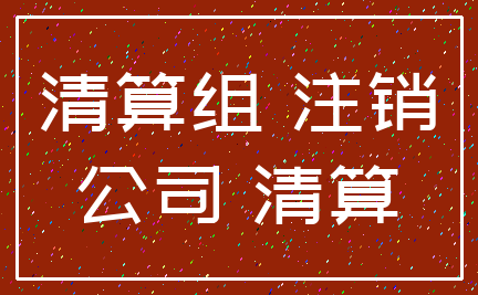清算组 注销_公司 清算