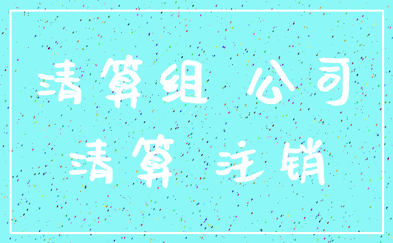 清算组 公司_清算 注销